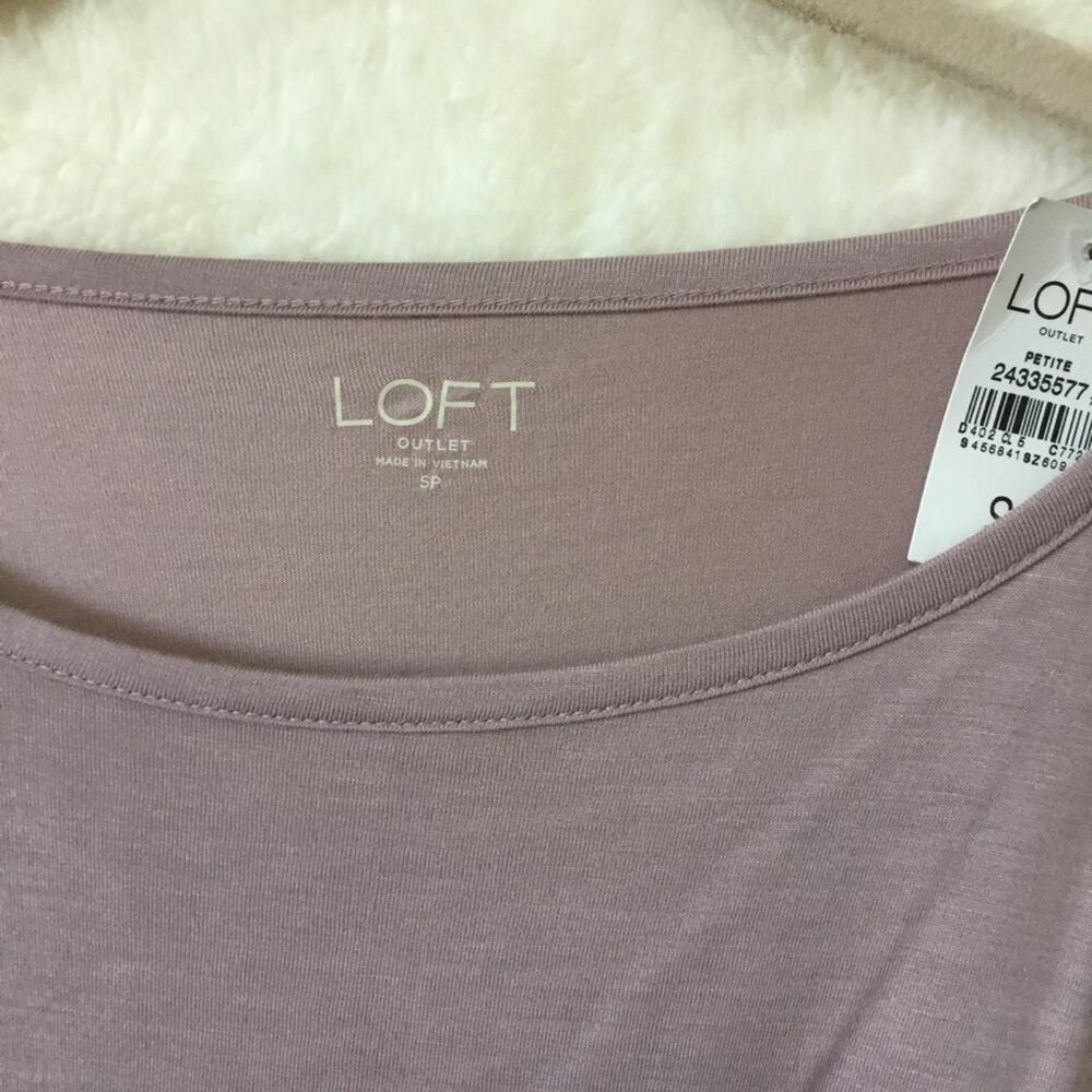 Loft Mauve Long Sleeve Tie-bow Top - Picture 3 of 7